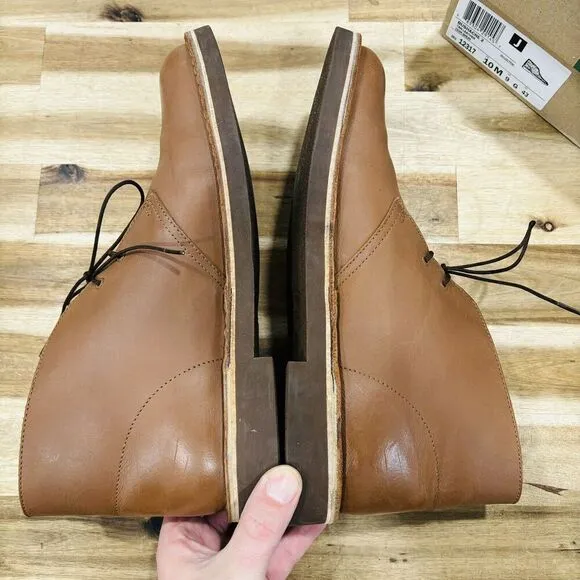 Clarks Men's Bushacre 2 Casual Chukka Boots Tan Leather Brown Size 10M