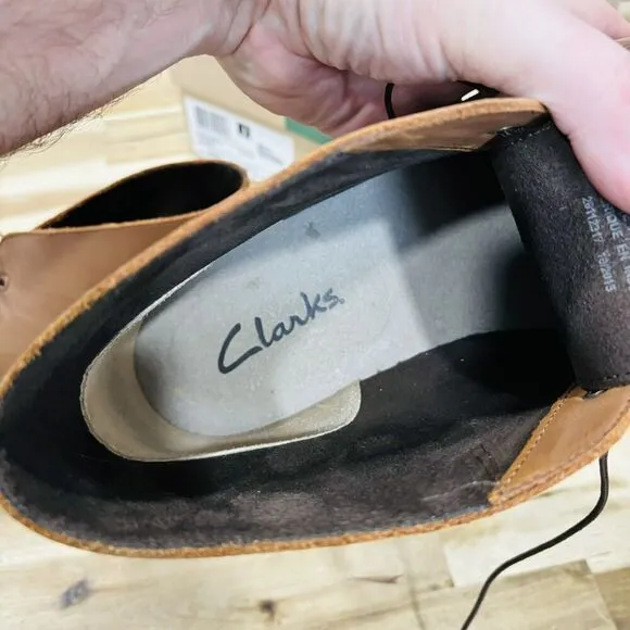 Clarks Men's Bushacre 2 Casual Chukka Boots Tan Leather Brown Size 10M