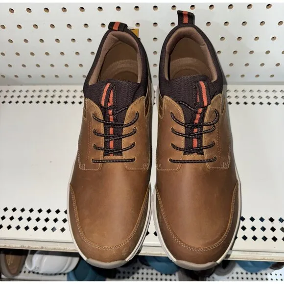 Clarks Motion Trek EZ Mens Leather Casual Slip On Sneakers Shoes Size 8 Brown