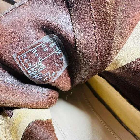 Clarks Trace Fawn Round Toe Brown Leather and Suede Ankle Boots Women's Size 9