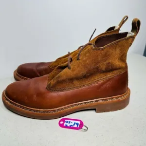 Clarks Trace Fawn Round Toe Brown Leather and Suede Ankle Boots Women's Size 9