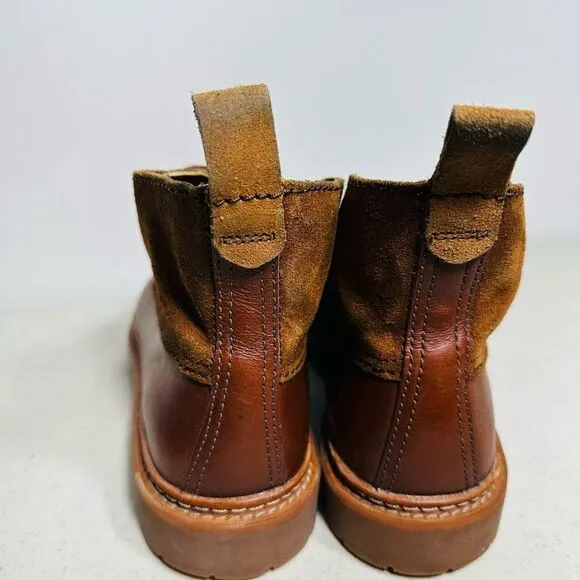Clarks Trace Fawn Round Toe Brown Leather and Suede Ankle Boots Women's Size 9