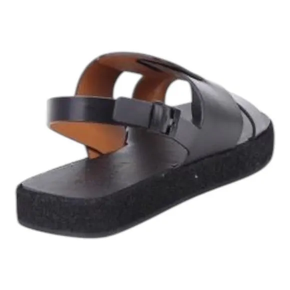 CLERGERIE Women’s Black Casual Greta Leather Platform Slingback Sandals | NEW!!