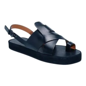 CLERGERIE Women’s Black Casual Greta Leather Platform Slingback Sandals | NEW!!