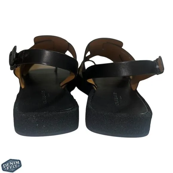 CLERGERIE Women’s Black Casual Greta Leather Platform Slingback Sandals | NEW!!