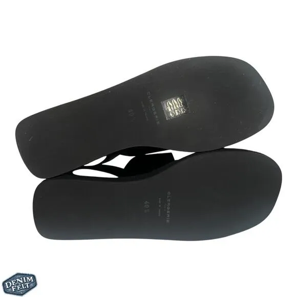 CLERGERIE Women’s Black Casual Greta Leather Platform Slingback Sandals | NEW!!