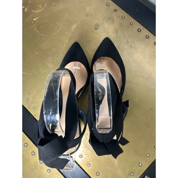 Club Monaco Revolve Womens Heeled Shoes Dressy Wedding Event Ankle Wrap Suede 38