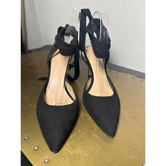 Club Monaco Revolve Womens Heeled Shoes Dressy Wedding Event Ankle Wrap Suede 38