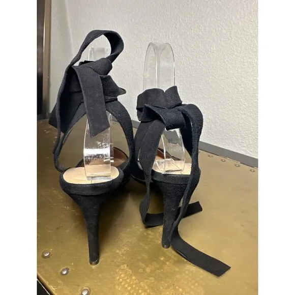 Club Monaco Revolve Womens Heeled Shoes Dressy Wedding Event Ankle Wrap Suede 38