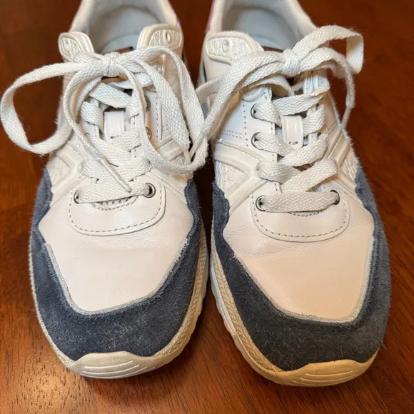 Coach C143 Signature Runner Shoes Chalk/Dusty Rose Size 7 Dad Sneakers G3863