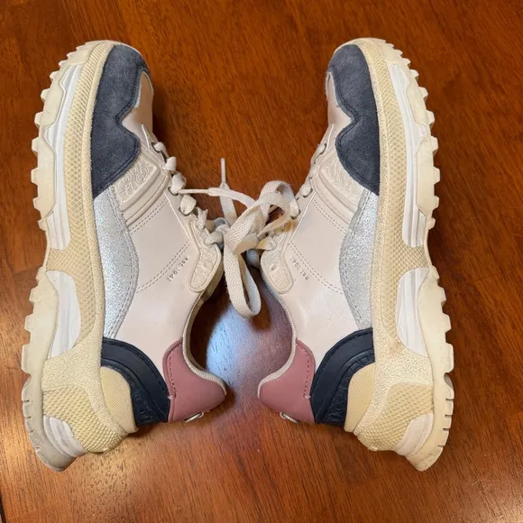 Coach C143 Signature Runner Shoes Chalk/Dusty Rose Size 7 Dad Sneakers G3863