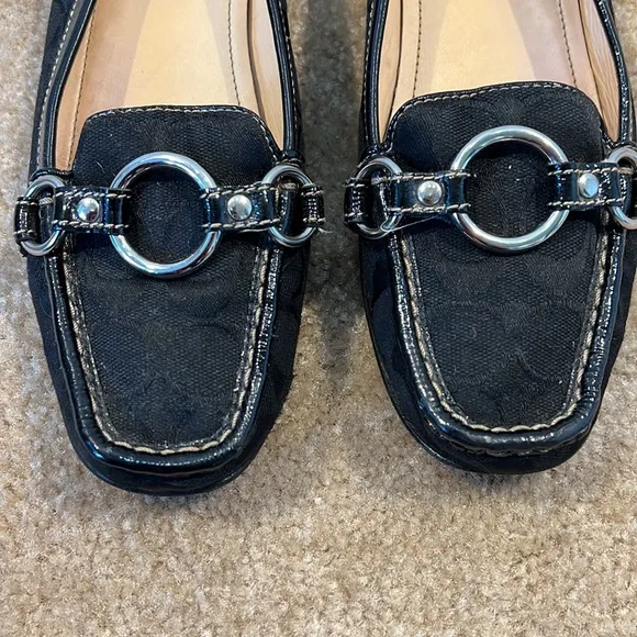 COACH ERLYN SIGNATURE LOAFERS BLACK 9