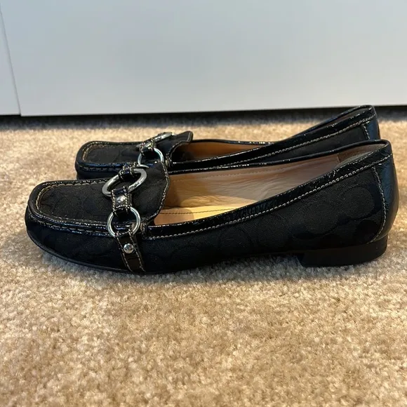 COACH ERLYN SIGNATURE LOAFERS BLACK 9
