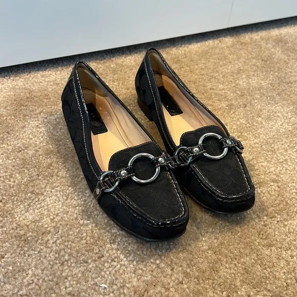 COACH ERLYN SIGNATURE LOAFERS BLACK 9