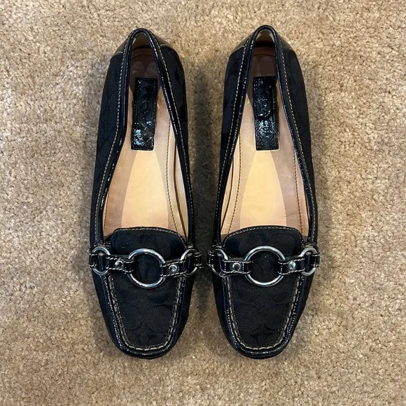 COACH ERLYN SIGNATURE LOAFERS BLACK 9