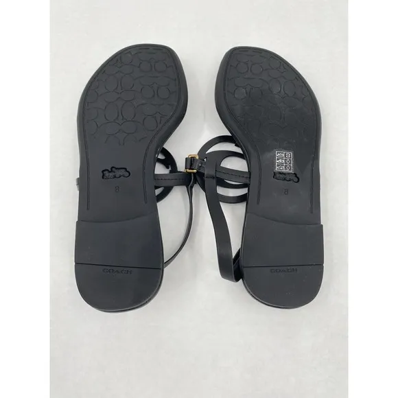 Coach Jeri Logo Sandal, Size 8, Black