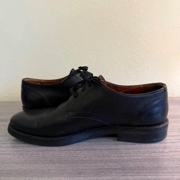 COACH Men's Black Leather Lace-Up Oxford Shoes Size 9.5 Made in Italy