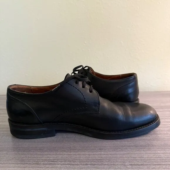 COACH Men's Black Leather Lace-Up Oxford Shoes Size 9.5 Made in Italy