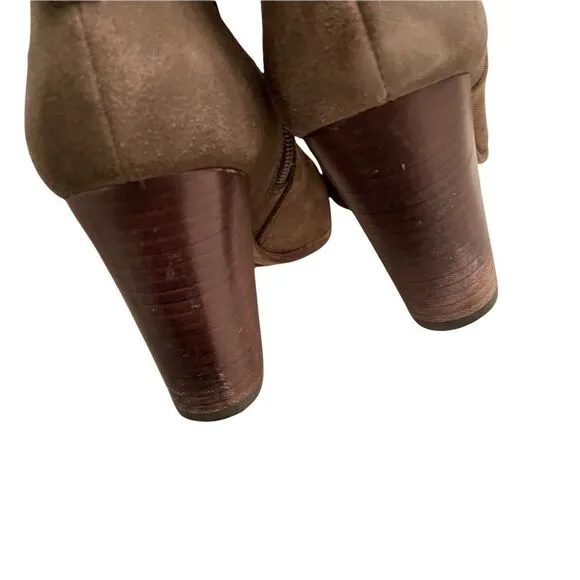 COACH Suede Beverly Tall Boots Buckle Green 9