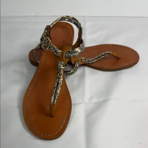 Coach Tan and Black Sandals with Chic Design