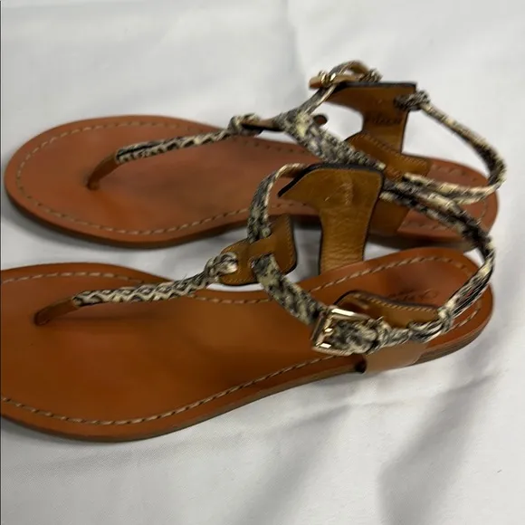 Coach Tan and Black Sandals with Chic Design