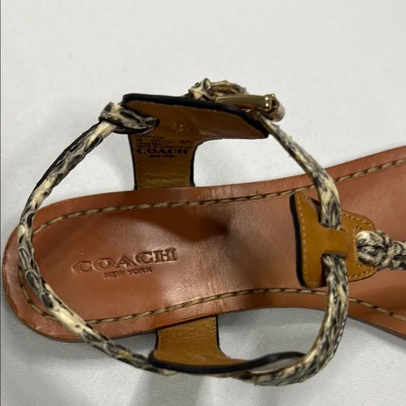 Coach Tan and Black Sandals with Chic Design