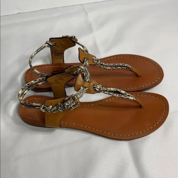 Coach Tan and Black Sandals with Chic Design