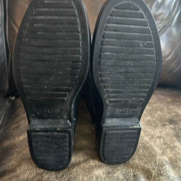 Coach Tristee black lace up rain boots size 8.