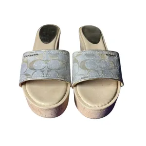 Coach Women's Beige Slide Sandals