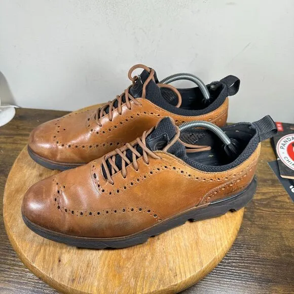 Cole Haan 4.ZeroGrand Wingtip Oxford Tan Brown Shoes Men's Size 11.5 C31884