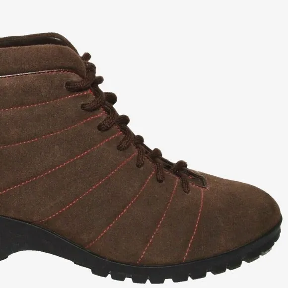 COLE HAAN AIR SZ 7.5 M BROWN SUEDE LEATHER LACE UP ANKLE BOOTS BOOTIES SHOES