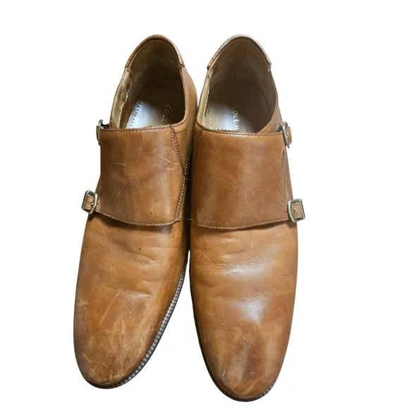 Cole Haan Benton Double Monk Strap II Dress Shoes British Tan 11 W C26425