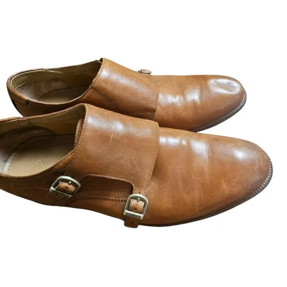 Cole Haan Benton Double Monk Strap II Dress Shoes British Tan 11 W C26425