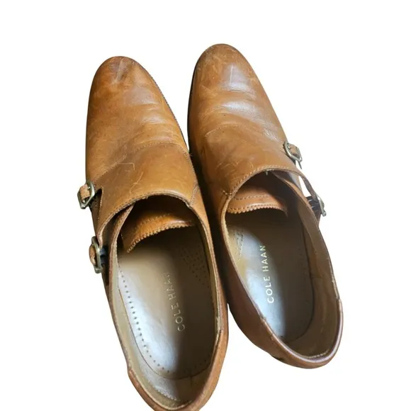 Cole Haan Benton Double Monk Strap II Dress Shoes British Tan 11 W C26425