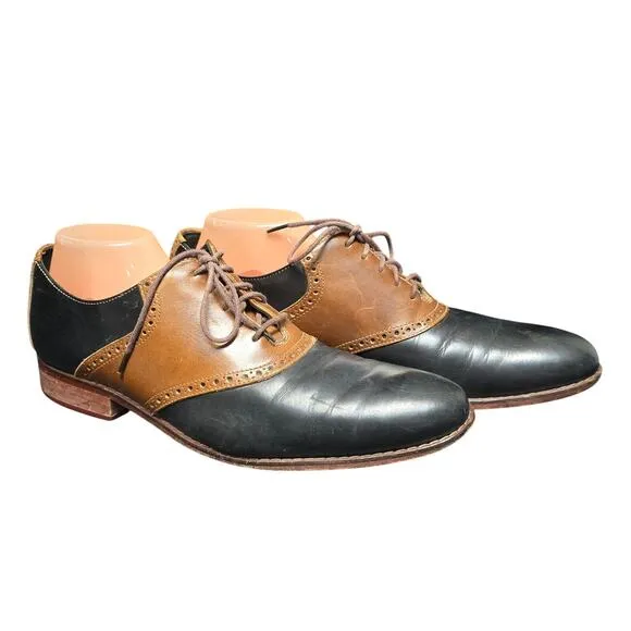 Cole Haan Black &amp; Brown Leather Brogue Oxford Dress Shoes