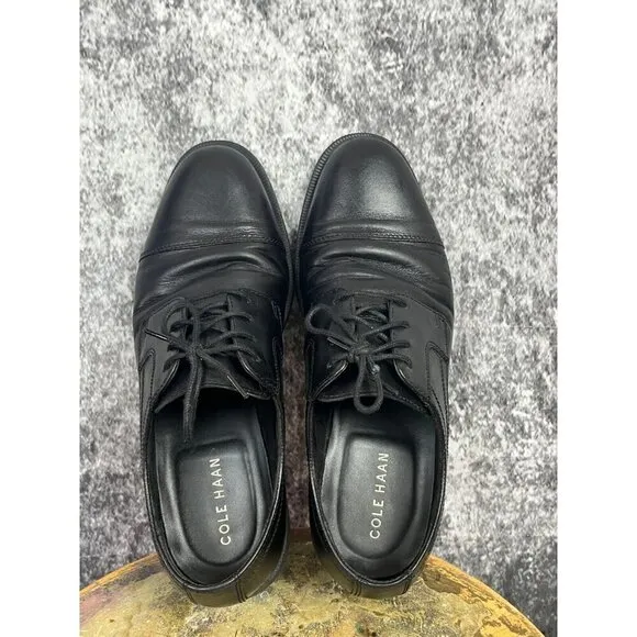 Cole Haan Black Oxford Leather Business Dress Shoes Men's 8.5 EUC