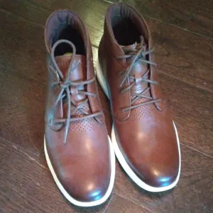 Cole Haan Brown Chukka Boots with Polished Leather