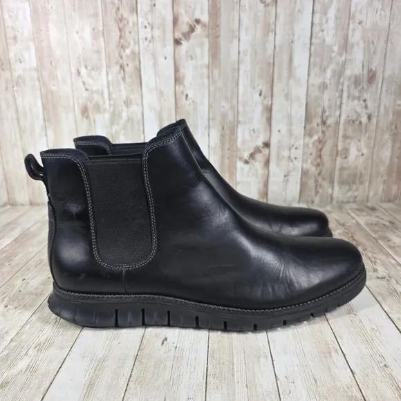 Cole Haan Chelsea Boots Dress Casual Leather Comfort Black Size 12M
