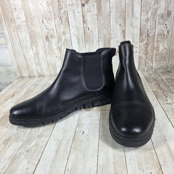 Cole Haan Chelsea Boots Dress Casual Leather Comfort Black Size 12M