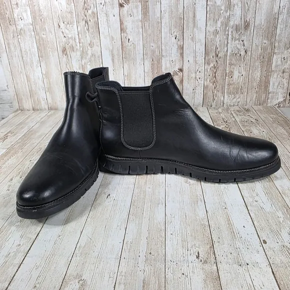 Cole Haan Chelsea Boots Dress Casual Leather Comfort Black Size 12M