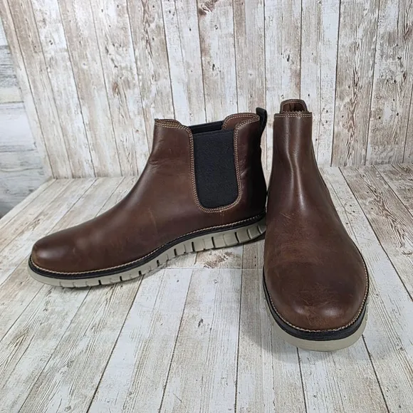 Cole Haan Chelsea Boots Leather Dress Casual Comfort Brown Mens Size 12M