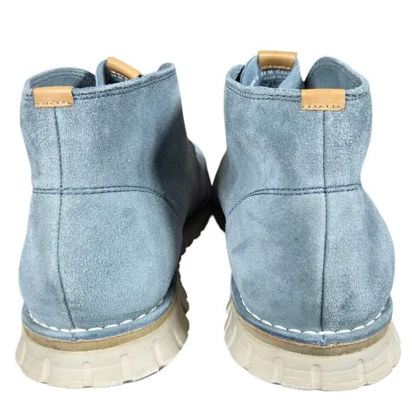 Cole Haan Chukka Boots Mens 11 Blue Suede Leather Zerogrand Lace Up Casual