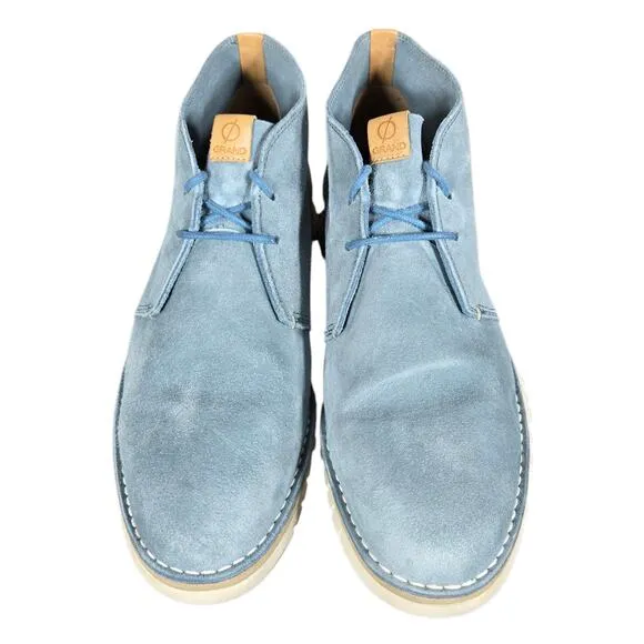 Cole Haan Chukka Boots Mens 11 Blue Suede Leather Zerogrand Lace Up Casual