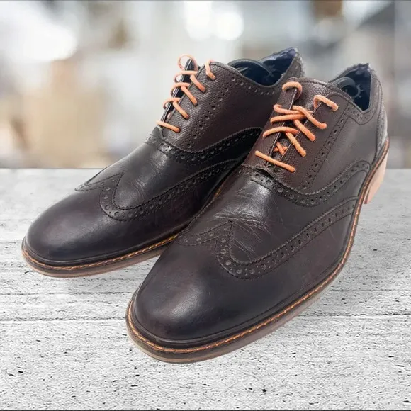 Cole Haan Colton Brogue Wingtip Dress Oxford Shoes C11757 Brown Men's‎ Sz 13M