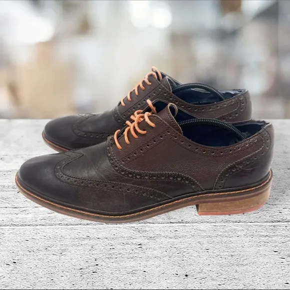 Cole Haan Colton Brogue Wingtip Dress Oxford Shoes C11757 Brown Men's‎ Sz 13M