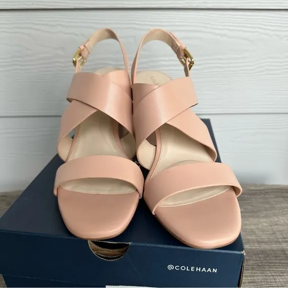 Cole Haan Cynthia Block Heel Sandal Rose/Ballet Pink Sz 9.5