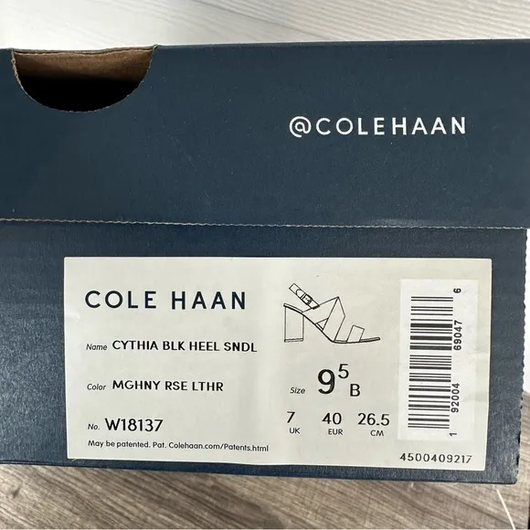 Cole Haan Cynthia Block Heel Sandal Rose/Ballet Pink Sz 9.5