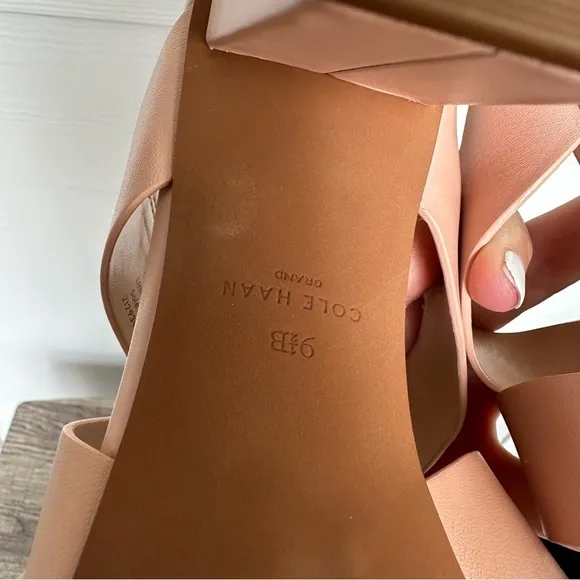Cole Haan Cynthia Block Heel Sandal Rose/Ballet Pink Sz 9.5