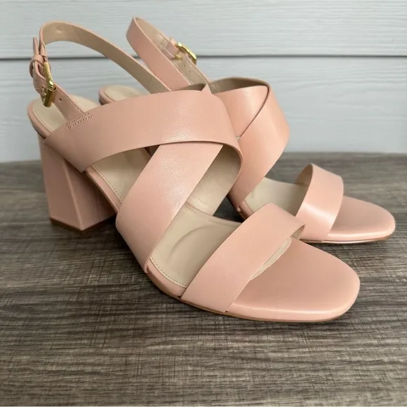 Cole Haan Cynthia Block Heel Sandal Rose/Ballet Pink Sz 9.5