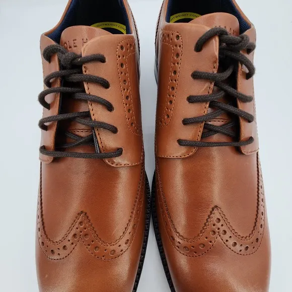 Cole Haan Grand  Dress Wingtip Oxford Shoes Mens 11 M British Tan C37330 NEW